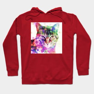 Kitty Cat Surrounded by Flowers Hoodie